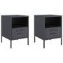 Mesitas de noche 2 unidades acero gris antracita 36x39x50,5 cm de , Mesitas de noche - Ref: Foro24-843059, Precio: 111,50 €, ...