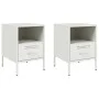 Nachttische, 2 Stück, weißer Stahl, 36x39x50,5 cm. von , Nachttische - Ref: Foro24-843065, Preis: 93,42 €, Rabatt: %