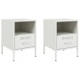 Nachttische, 2 Stück, weißer Stahl, 36x39x50,5 cm. von , Nachttische - Ref: Foro24-843065, Preis: 111,15 €, Rabatt: %