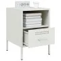 Nachttische, 2 Stück, weißer Stahl, 36x39x50,5 cm. von , Nachttische - Ref: Foro24-843065, Preis: 93,42 €, Rabatt: %
