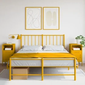 Mesitas de noche 2 unidades acero amarillo mostaza 36x39x68 cm by , Nightstands - Ref: Foro24-843073, Price: 114,10 €, Discou...