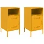 Zwei Nachttische aus gelbem Senf-Stahl, 36x39x68 cm. von , Nachttische - Ref: Foro24-843073, Preis: 114,10 €, Rabatt: %