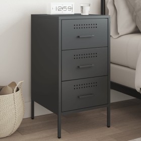 Nachttisch aus schwarzem Stahl 36x39x68 cm von , Nachttische - Ref: Foro24-843078, Preis: 87,99 €, Rabatt: %