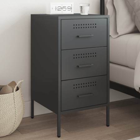 Mesita de noche acero negro 36x39x68 cm de , Mesitas de noche - Ref: Foro24-843078, Precio: 87,93 €, Descuento: %