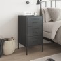 Mesita de noche acero negro 36x39x68 cm de , Mesitas de noche - Ref: Foro24-843078, Precio: 87,93 €, Descuento: %