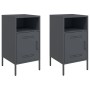 Mesitas de noche 2 unidades acero gris antracita 36x39x68 cm de , Mesitas de noche - Ref: Foro24-843071, Precio: 115,28 €