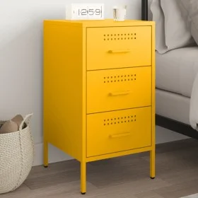 Nachttisch aus gelbem Senf-Stahl, 36x39x68 cm. von , Nachttische - Ref: Foro24-843084, Preis: 91,60 €, Rabatt: %