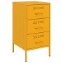 Mesita de noche acero amarillo mostaza 36x39x68 cm de , Mesitas de noche - Ref: Foro24-843084, Precio: 92,59 €, Descuento: %