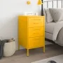 Mesita de noche acero amarillo mostaza 36x39x68 cm de , Mesitas de noche - Ref: Foro24-843084, Precio: 91,55 €, Descuento: %