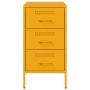 Mesita de noche acero amarillo mostaza 36x39x68 cm de , Mesitas de noche - Ref: Foro24-843084, Precio: 92,59 €, Descuento: %