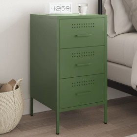 Mesita de noche acero verde oliva 36x39x68 cm by , Nightstands - Ref: Foro24-843086, Price: 92,65 €, Discount: %