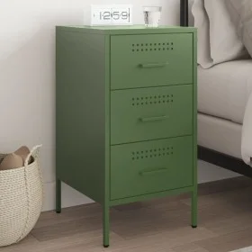 Nachttisch aus olivgrünem Stahl, 36x39x68 cm. von , Nachttische - Ref: Foro24-843086, Preis: 91,57 €, Rabatt: %