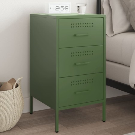 Nachttisch aus olivgrünem Stahl, 36x39x68 cm. von , Nachttische - Ref: Foro24-843086, Preis: 92,65 €, Rabatt: %