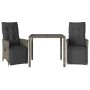 Gartentisch und Stühle 3-teilig und Kissen aus grauem Kunststoff-Rattan. von , Gartensets - Ref: Foro24-3276893, Preis: 353,9...