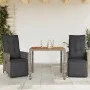 Mesita y sillas jardín 3 pzas y cojines ratán sintético gris de , Conjuntos de jardín - Ref: Foro24-3276885, Precio: 339,43 €...
