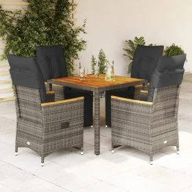 Mesita y sillas jardín 5 pzas y cojines ratán sintético gris by , Garden sets - Ref: Foro24-3276968, Price: 562,78 €, Discoun...