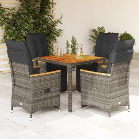 Mesita y sillas jardín 5 pzas y cojines ratán sintético gris by , Garden sets - Ref: Foro24-3276968, Price: 598,37 €, Discoun...