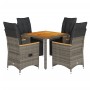 Mesita y sillas jardín 5 pzas y cojines ratán sintético gris by , Garden sets - Ref: Foro24-3276968, Price: 598,37 €, Discoun...