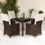 Gartentisch und Stühle 5-teilig und Kissen aus braunem Kunststoff-Rattan. von , Gartensets - Ref: Foro24-3276916, Preis: 548,...