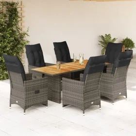 Mesita y sillas jardín 7 piezas y cojines ratán sintético gris by , Garden sets - Ref: Foro24-3276891, Price: 1,00 €, Discoun...