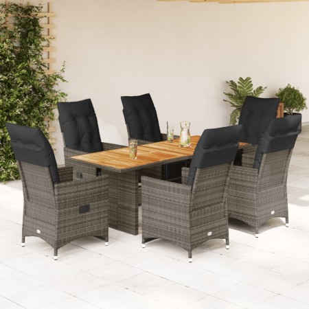 Mesita y sillas jardín 7 piezas y cojines ratán sintético gris by , Garden sets - Ref: Foro24-3276891, Price: 928,14 €, Disco...