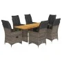 Gartentisch und Stühle 7-teilig und Kissen aus grauem Kunststoff-Rattan. von , Gartensets - Ref: Foro24-3276891, Preis: 910,1...