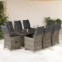 Mesita y sillas jardín 9 piezas y cojines ratán sintético gris de , Conjuntos de jardín - Ref: Foro24-3276900, Precio: 1,00 €...