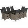 Mesita y sillas jardín 9 piezas y cojines ratán sintético gris by , Garden sets - Ref: Foro24-3276900, Price: 1,00 €, Discoun...