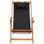 Silla de playa plegable madera maciza de eucalipto y tela negra von vidaXL, Gartenstühle - Ref: Foro24-310313, Preis: 70,99 €...