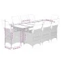 Gartentisch und Stühle 9-teilig und Kissen aus grauem Kunststoff-Rattan von , Gartensets - Ref: Foro24-3277261, Preis: 1,00 €...