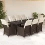 Set de mesa y sillas jardín 9 piezas y cojines ratán PE marrón de , Conjuntos de jardín - Ref: Foro24-3277263, Precio: 1,00 €...