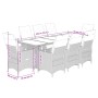 Set de mesa y sillas jardín 9 piezas y cojines ratán PE marrón by , Garden sets - Ref: Foro24-3277263, Price: 1,00 €, Discoun...