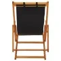 Silla de playa plegable madera maciza de eucalipto y tela negra by vidaXL, Garden chairs - Ref: Foro24-310313, Price: 69,64 €...