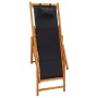 Silla de playa plegable madera maciza de eucalipto y tela negra von vidaXL, Gartenstühle - Ref: Foro24-310313, Preis: 70,99 €...