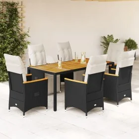 Set de mesa y sillas de jardín 7 pzas y cojines ratán PE negro von , Gartensets - Ref: Foro24-3276963, Preis: 853,18 €, Rabat...