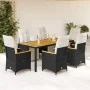 Set de mesa y sillas de jardín 7 pzas y cojines ratán PE negro by , Garden sets - Ref: Foro24-3276963, Price: 853,18 €, Disco...