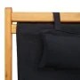 Silla de playa plegable madera maciza de eucalipto y tela negra by vidaXL, Garden chairs - Ref: Foro24-310313, Price: 69,64 €...
