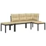 Bancos de jardín cojines 3 pzas acero recubrimiento polvo negro by , Garden sets - Ref: Foro24-3283641, Price: 248,17 €, Disc...