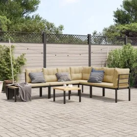Banco de jardín cojines 5 pzas acero recubrimiento polvo negro von , Gartensets - Ref: Foro24-3283643, Preis: 431,46 €, Rabat...