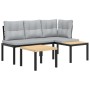 Bancos de jardín cojines 3 pzas acero recubrimiento polvo negro by , Garden sets - Ref: Foro24-3283648, Price: 240,40 €, Disc...