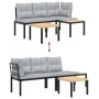 Bancos de jardín cojines 3 pzas acero recubrimiento polvo negro by , Garden sets - Ref: Foro24-3283648, Price: 240,40 €, Disc...