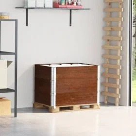 Collares de palets 3 uds madera maciza de pino marrón 80x60 cm by , Loading platforms and pallets - Ref: Foro24-3295365, Pric...