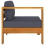 Central sofa with 1 armrest dark gray acacia wood by vidaXL, Modular outdoor sofas - Ref: Foro24-310641, Price: 163,13 €, Dis...