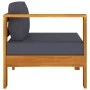 Central sofa with 1 armrest dark gray acacia wood by vidaXL, Modular outdoor sofas - Ref: Foro24-310641, Price: 159,94 €, Dis...