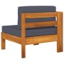Central sofa with 1 armrest dark gray acacia wood by vidaXL, Modular outdoor sofas - Ref: Foro24-310641, Price: 163,13 €, Dis...