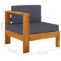 Central sofa with 1 armrest dark gray acacia wood by vidaXL, Modular outdoor sofas - Ref: Foro24-310641, Price: 159,94 €, Dis...