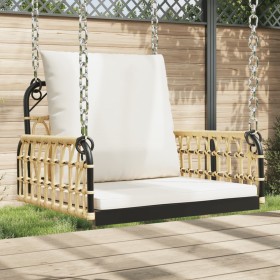 Silla columpio con cojines ratán sintético y acero 63x58x39 cm by , garden benches - Ref: Foro24-4009297, Price: 78,43 €, Dis...