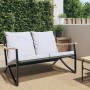 Banco de jardín con cojines acero negro 120 cm by , Garden sets - Ref: Foro24-4009306, Price: 164,69 €, Discount: %