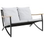 Banco de jardín con cojines acero negro 120 cm by , Garden sets - Ref: Foro24-4009306, Price: 164,69 €, Discount: %