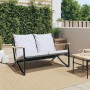 Banco de jardín con cojines acero negro 120 cm by , Garden sets - Ref: Foro24-4009306, Price: 164,69 €, Discount: %
